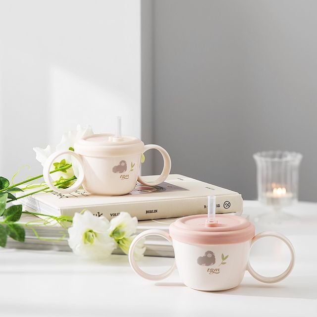 Cốc Tập Uống Có Nắp Và Ống Hút Cho Bé TGM Straw Snack Cup Chính Hãng Hàn Quốc