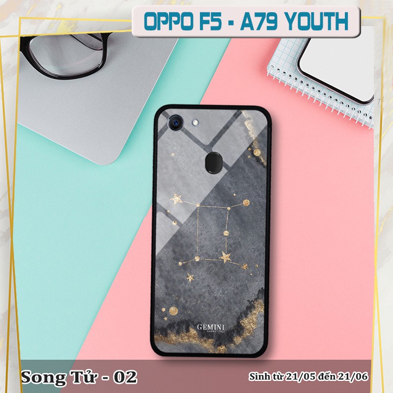 Ốp lưng kính 3D OPPO F5/ F5 Youth cung hoàng đạo