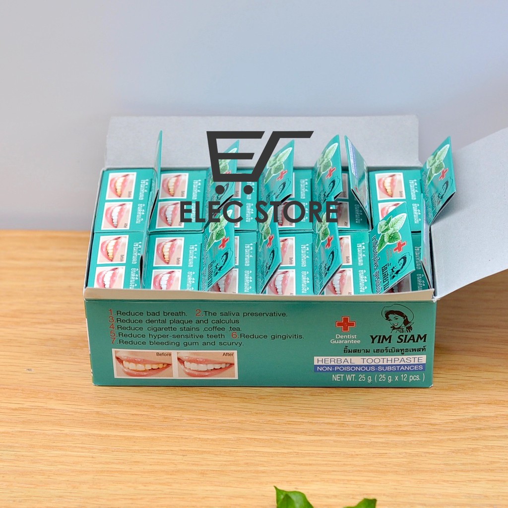 Bộ 12 hộp kem trắng răng Yim Siam Thái Lan (Mỗi hộp 25g)