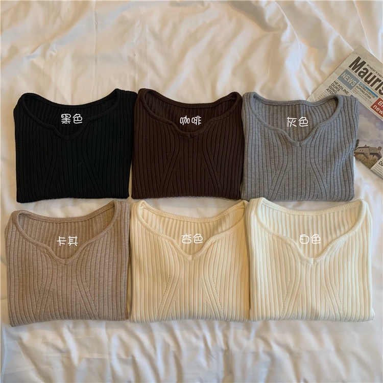 NUZIRO  Áo len cổ chữ V cho nữ