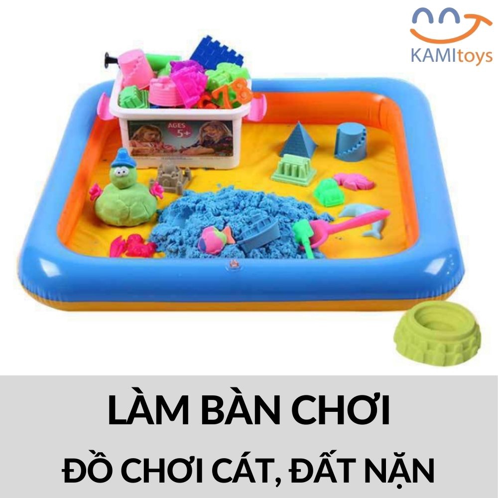 Đồ chơi Bể phao mini bơm hơi làm Bàn chơi Đất cát nặn Câu cá nước cho trẻ em mã 50015a