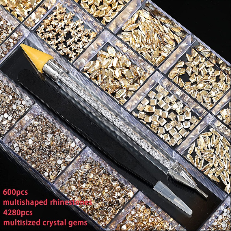 Bộ Đá Pha Lê AB Nhiều Hình Dạng Đính Móng Tay YOUYO