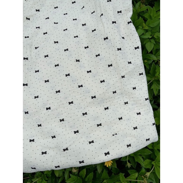 vải xô muslin cao cấp 2 lớp siêu mềm mịn gấu nâu trái tim