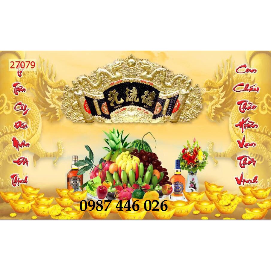 Tranh gạch 3d ốp phòng thờ
