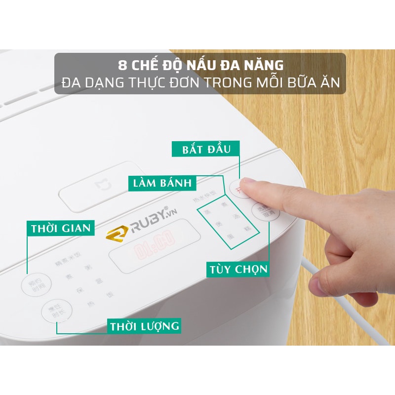 Nồi Cơm Điện Đa Năng Xiaomi Mijia C1 3L/4L Với 8 Chức Năng Nấu Nướng, Chống Dính Dễ Lau Chùi