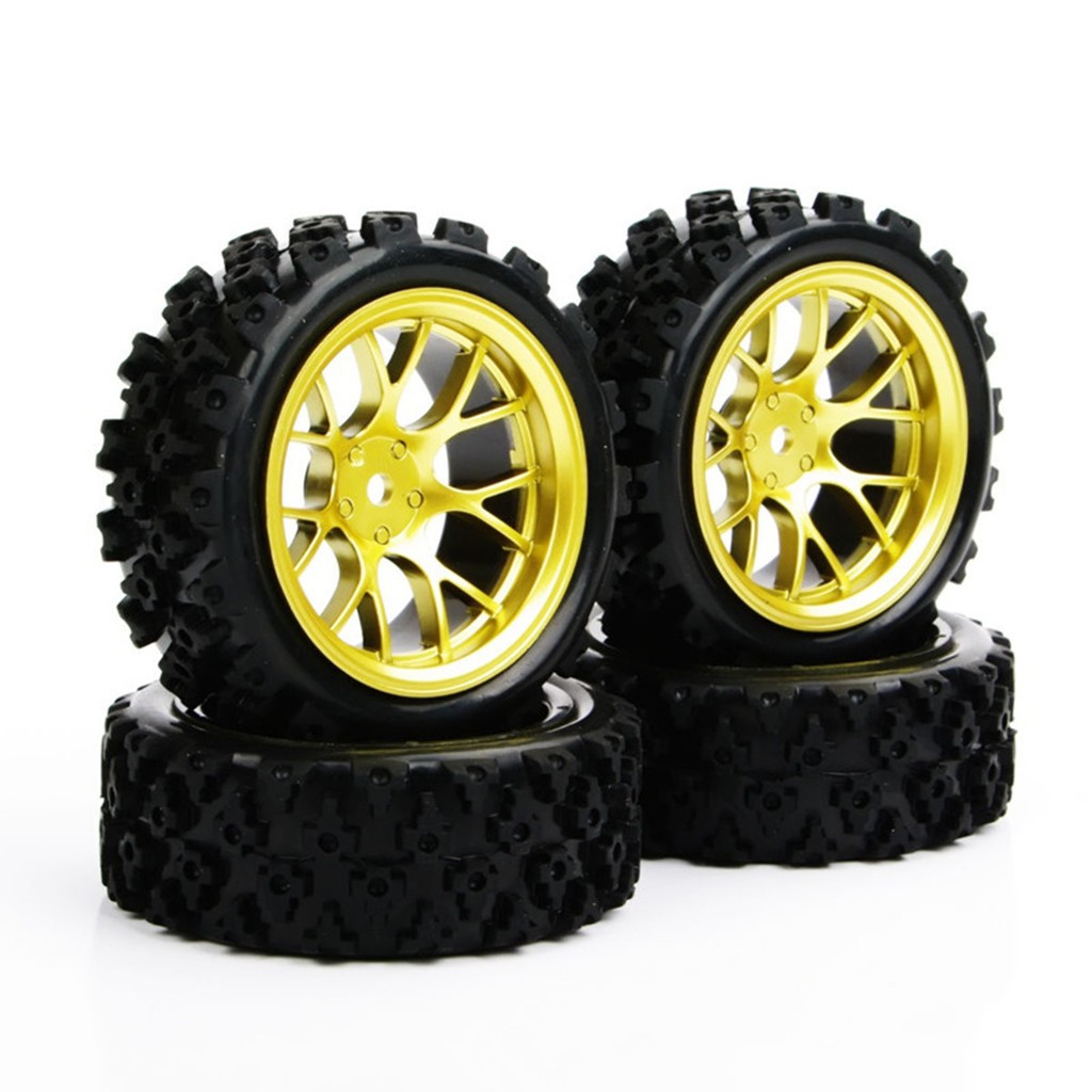 4 Bánh Xe Cao Su Cho Xe Điều Khiển Từ Xa 1 : 10 Rally