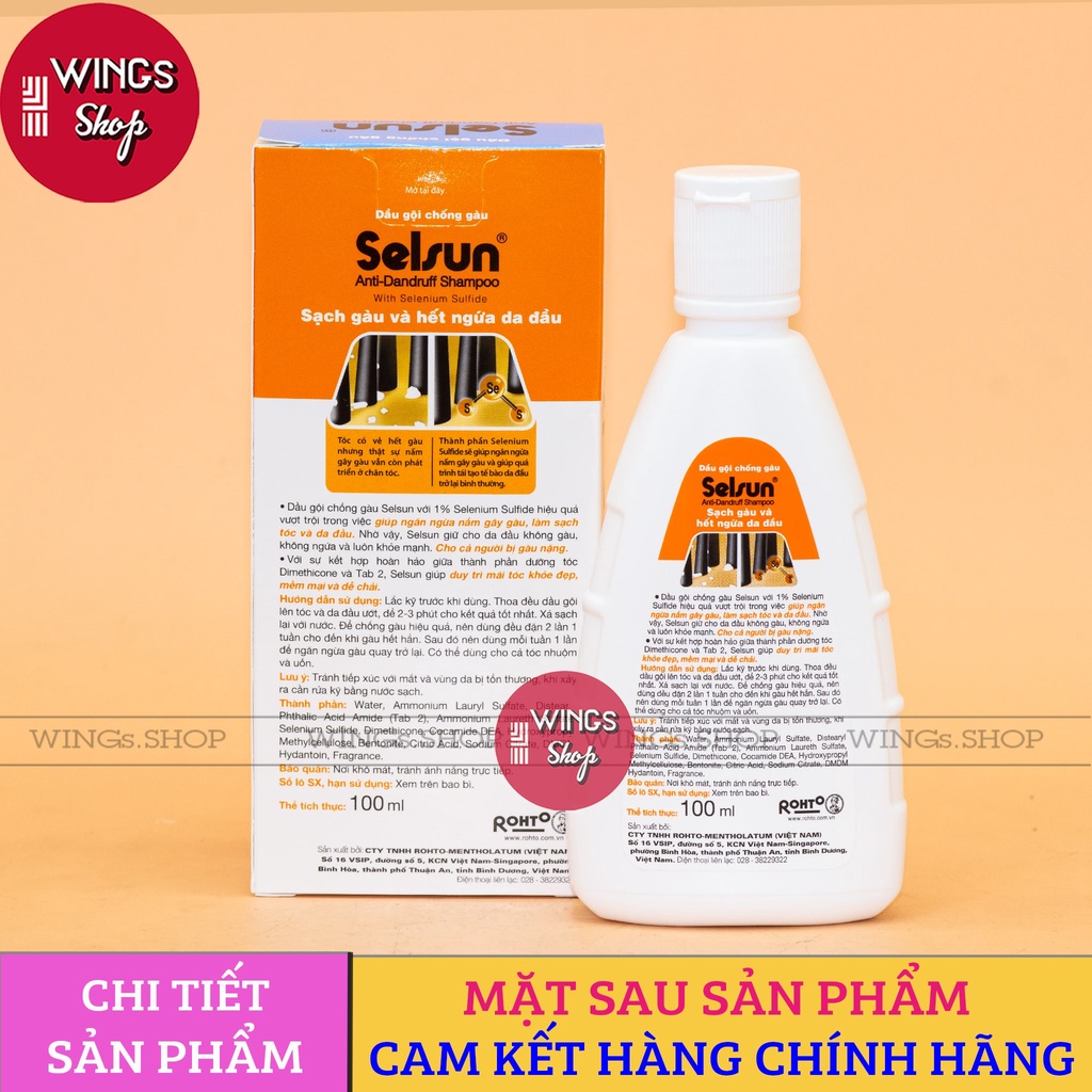 Dầu Gội Selsun 50ml-100ml Chống Gàu, Giảm Ngứa, Sạch Vảy Nấm | Wings Shop