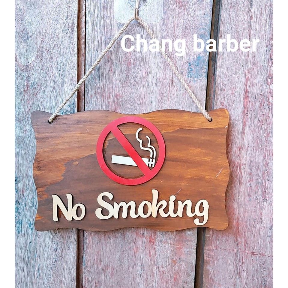 Biển cấm hút thuốc-nosmoking bằng gỗ