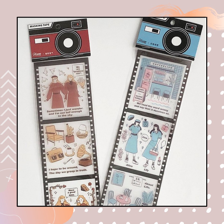 Set sticker dây polaroid trang trí sổ