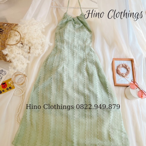 Đầm yếm buộc dây nơ lưng, váy dây yếm hơ lưng H001 | BigBuy360 - bigbuy360.vn