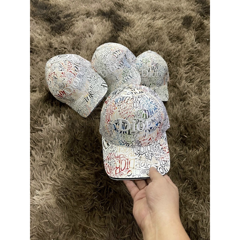 (Hàng VNXK) Nón kết, mũ lưỡi trai nam nữ DIOR hoa văn vải Kaki dày mịn chuẩn hàng hiệu (Ảnh thật)