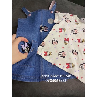 Set yếm mickey kèm áo bé gái