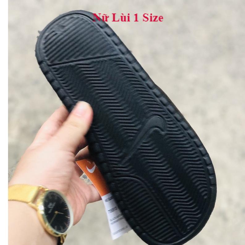 Dép unisex 𝐍𝐈𝐊𝐄 ❤️FREESHIP + Hộp❤️ dép quai ngang thể thao nam nữ mk in 𝐍𝐈𝐊𝐄-𝐁𝐚𝐧𝐚𝐬𝐬𝐢, Đen Logo Trắng