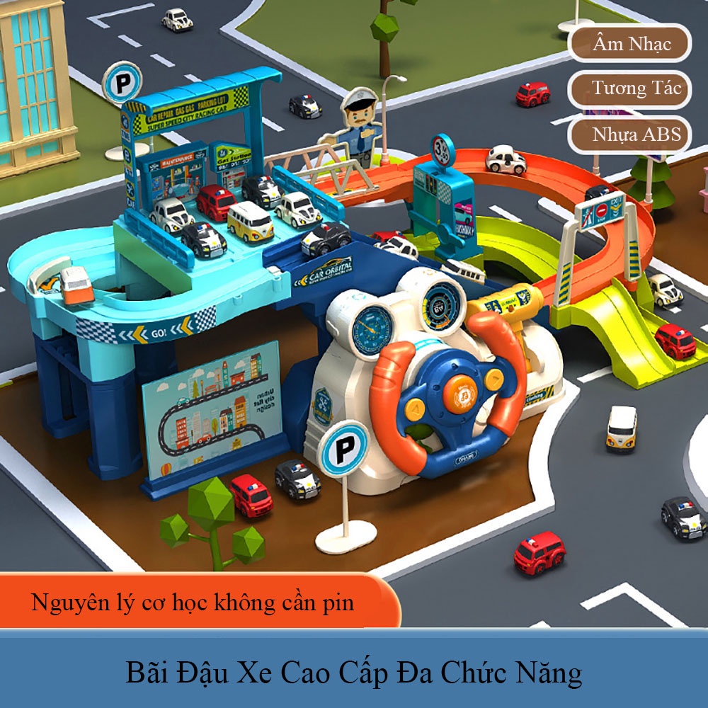 Đồ chơi trẻ em đường đua ô tô cao cấp kết hợp vô lăng âm nhạc sống động. Bộ đồ chơi mang lại nhiều cảm xúc mới lạ cho bé