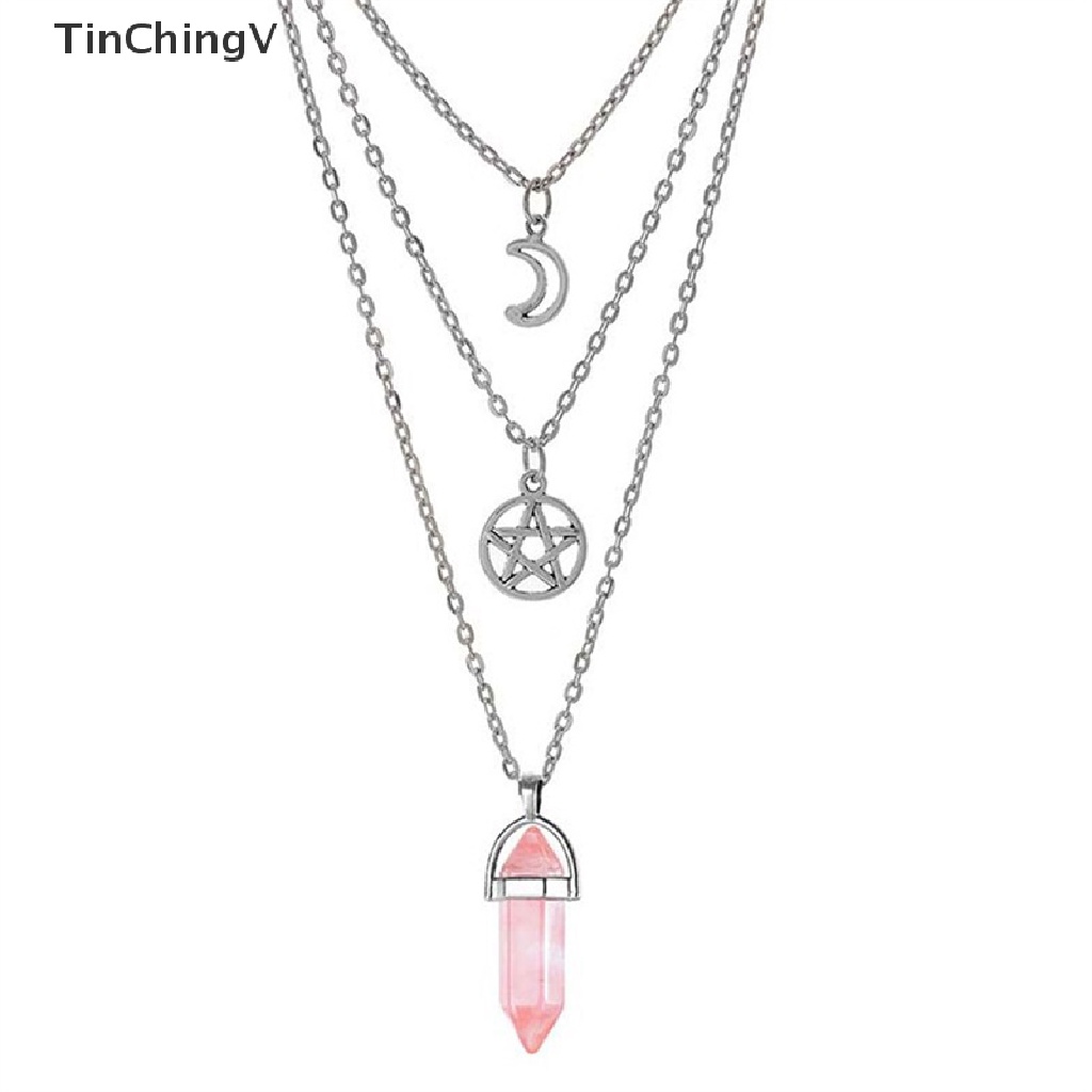 [TinChingV] Vòng cổ Mặt Đá Chakra Ngôi Sao Thời Trang Cổ Điển Cho Nữ Wicca Witchcraft Goth Satan