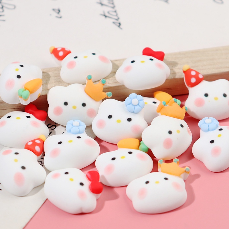 Bộ 10 Miếng Dán Nắp Chai Nước/Điện Thoại/Đồ Dùng Trang Trí Hình Đám Mây Chất Liệu Nhựa Resin Mềm DIY