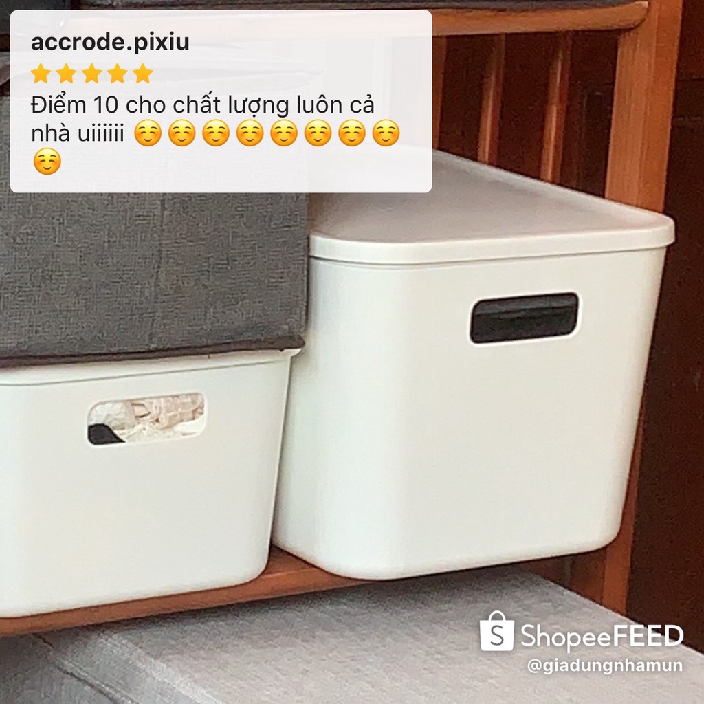 Hộp Nhựa Đựng Đồ Trắng Đa Năng Cỡ Lớn Đựng Quần Áo, Tài Liệu, Đồ Chơi, Decor Phòng Ngủ