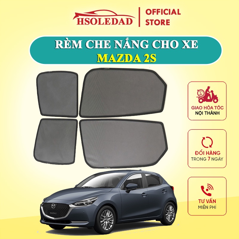 Rèm che nắng nam châm cho xe  Mazda 2S, bộ 4 tấm cho 4 cửa, hàng loại 1 cao cấp nhất, vừa khít kính