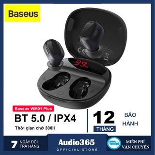 Tai nghe bluetooth 5.0 Baseus WM01 Plus màn hình led, cảm ứng, hỗ trợ đàm thoại, Pin 250h