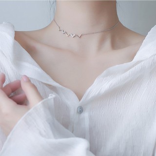 (CÓ VIDEO) Dây chuyền bạc , choker bạc zig zac kiểu mới đính đá Hàn quốc cực xinh