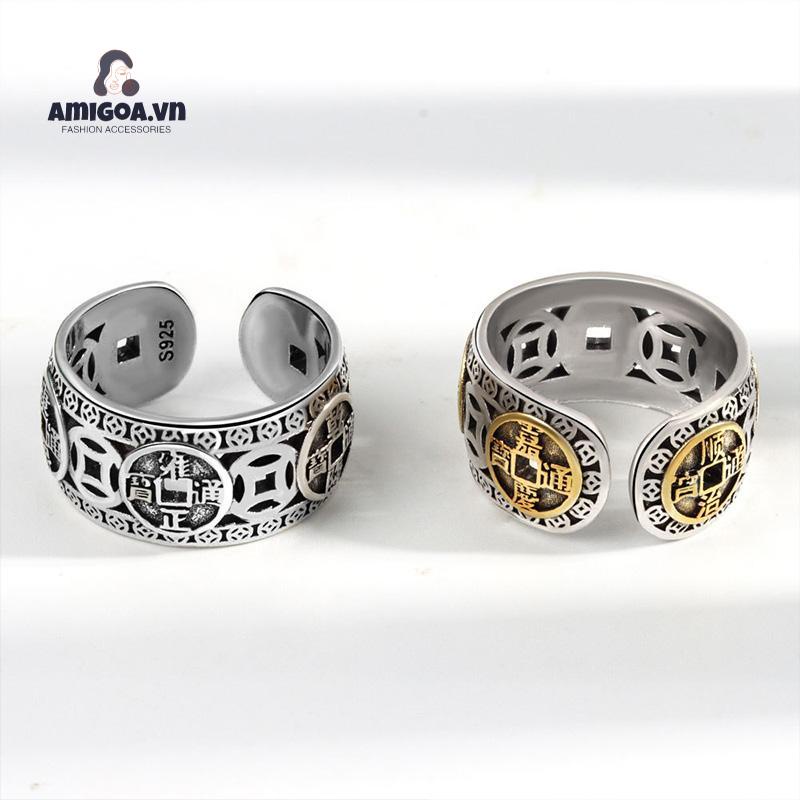✨✨Nhẫn Hợp Kim Đồng Xu Hoàng Đế Phong Cách Retro Thời Trang Cá Tính Dành Cho Nam Và Nữ