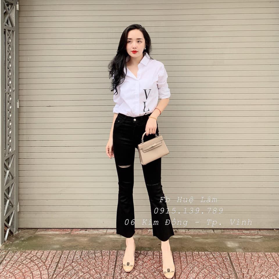 Quần Jeans Loe Rách Cá tính, Form Đẹp, Vải siêu Co dãn