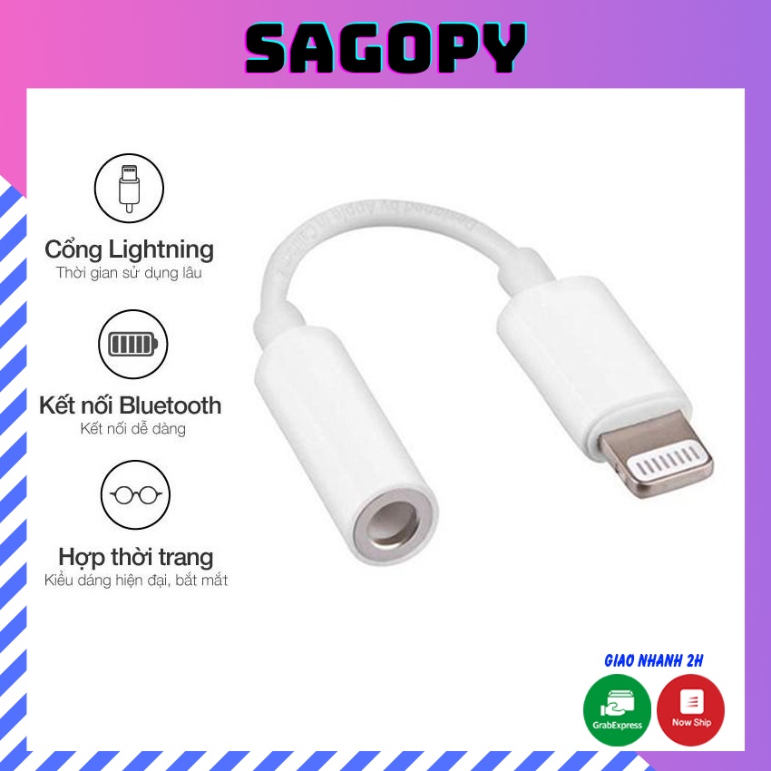 Jack chuyển đổi tai nghe cổng lightning cho iphone 6/6s/7/8/7plus/8plus/x/xs/11/11promax/12/12 promax Sagopy