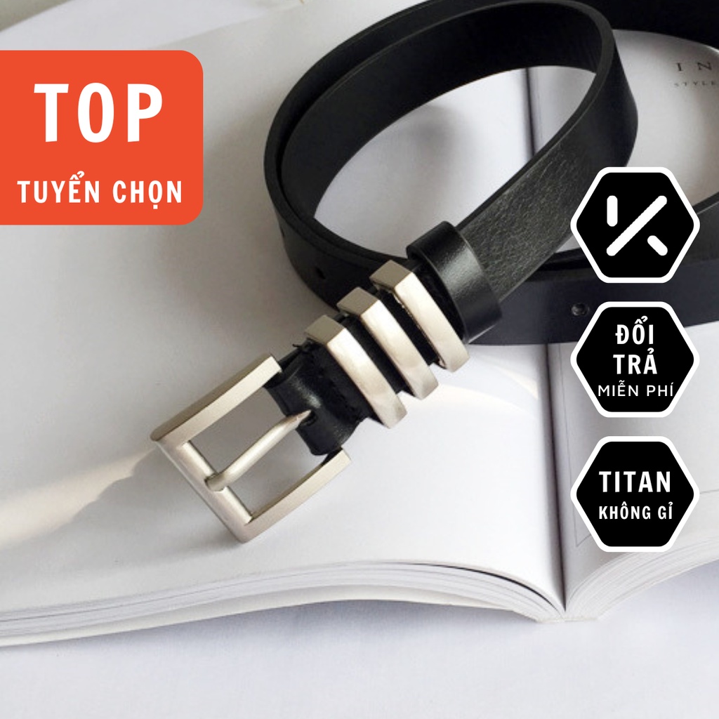 Thắt Lưng Nam Da Cao Cấp Màu Đen Phong Cách Hàn Quốc Kuu Clothes Đẹp - Dây Lưng Da PU Nam Mặt Kim Loại - Mecy Belt