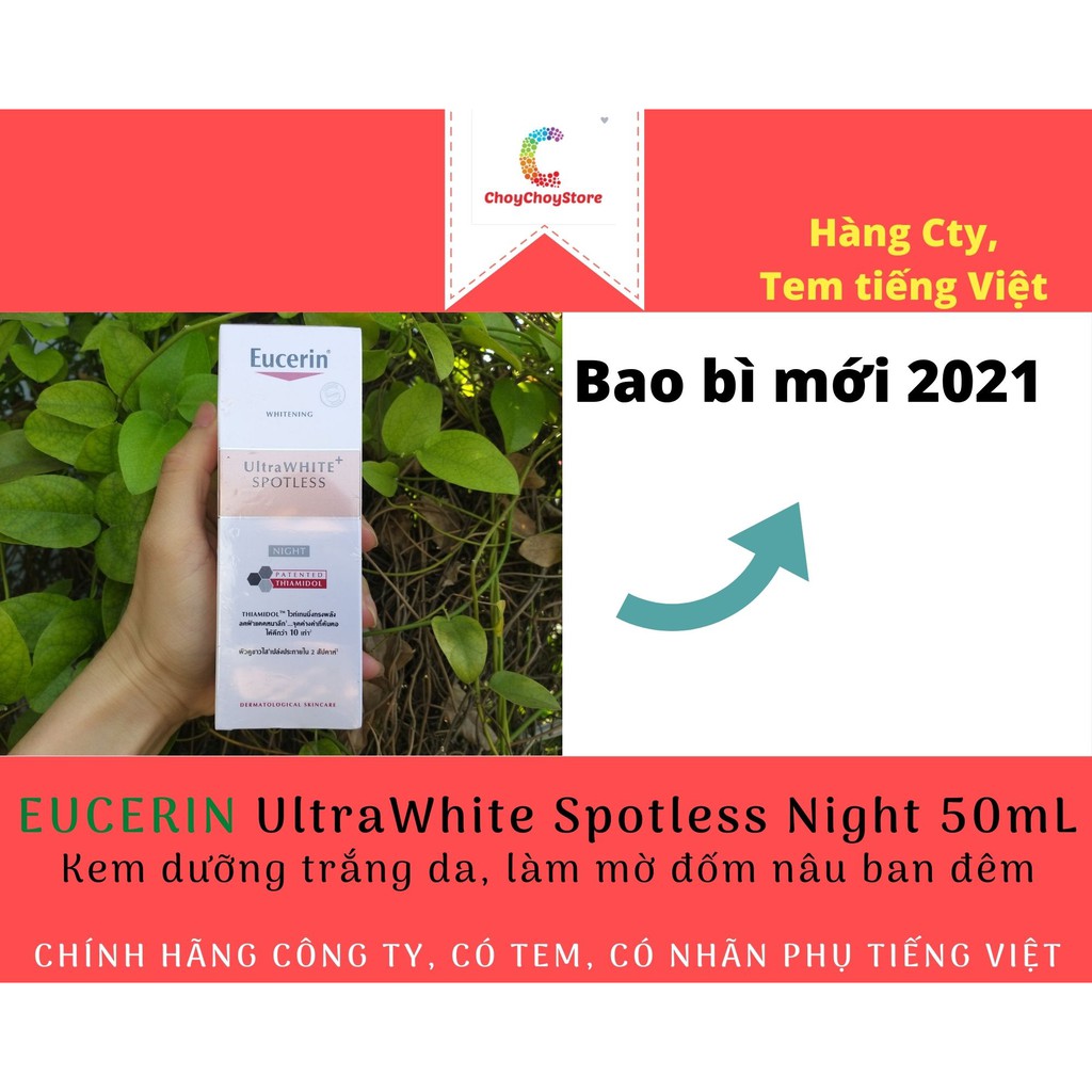 [TEM CTY] EUCERIN UltraWhite Spotless Night 50mL - Kem dưỡng trắng da, làm mờ đốm nâu ban đêm 50 mL