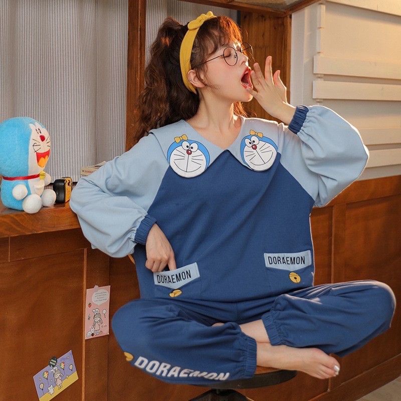 Bộ ngủ thu đông dài tay dễ thương tiểu thư hàn quốc | BigBuy360 - bigbuy360.vn