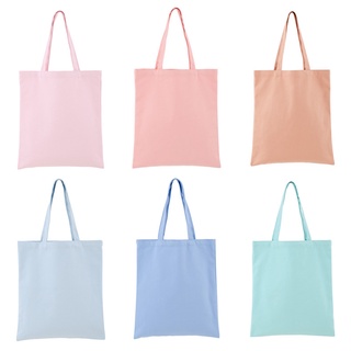 Túi tote vải bố (canvas) trơn màu pastel dáng dọc 39x34cm