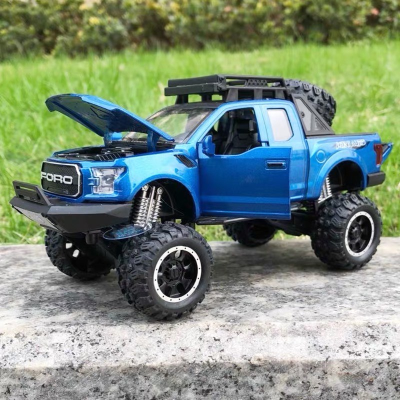 MÔ HÌNH XE Ô TÔ FORD F150 Raptor Offroad đúc Kim Loại - tỷ lệ 1:32 Xanh Ngọc