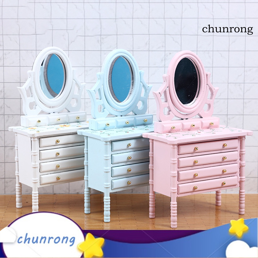Mô hình bàn trang điểm không biến dạng mini cho nhà búp bê