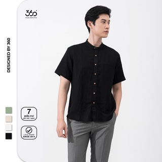 Áo sơ mi nam 360BOUTIQUE ngắn tay cổ tàu - STNTK214