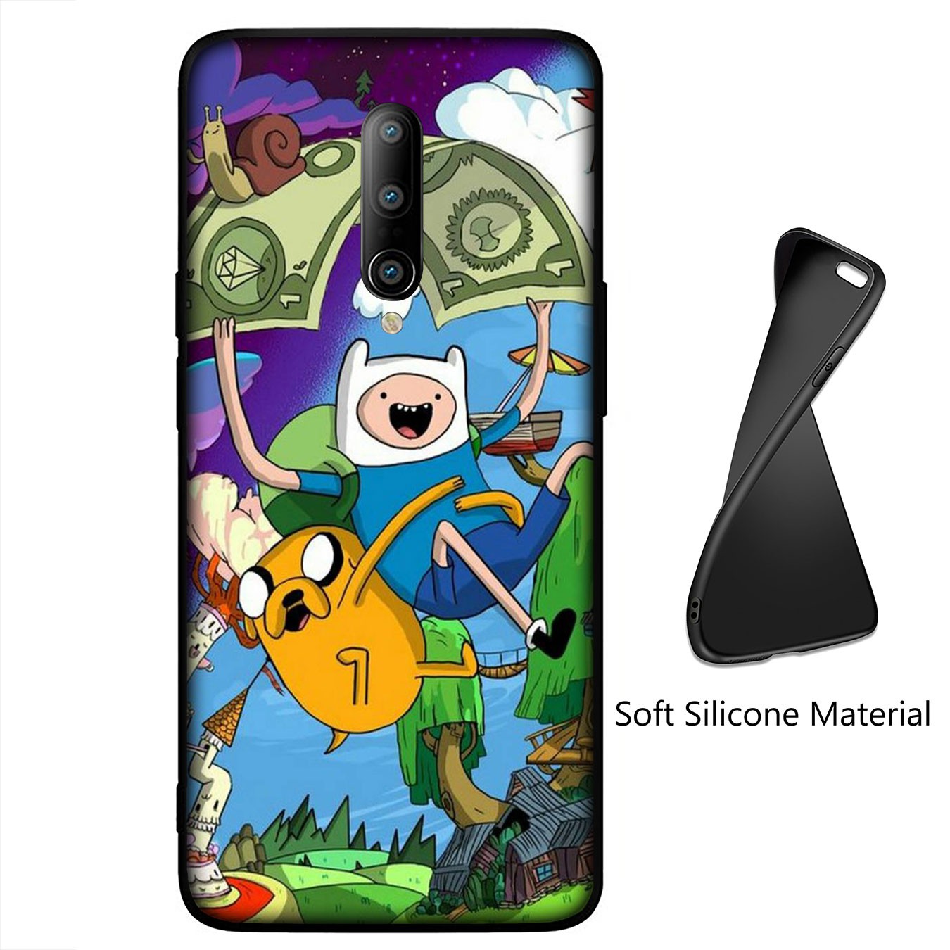 Samsung Galaxy A9 A8 A7 A6 Plus J8 2018 + A21S A70 M20 A6+ A8+ 6Plus Casing Soft Silicone Cartoon adventure time Phone Case