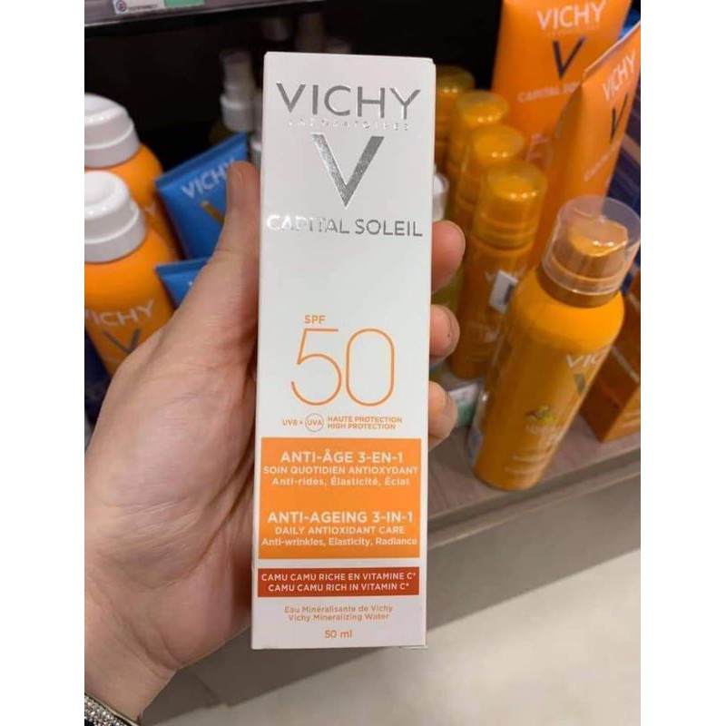 Kem chống nắng Vichy SPF 50+(vạch đỏ)chống lão hóa , dưỡng ẩm cho mọi loại da