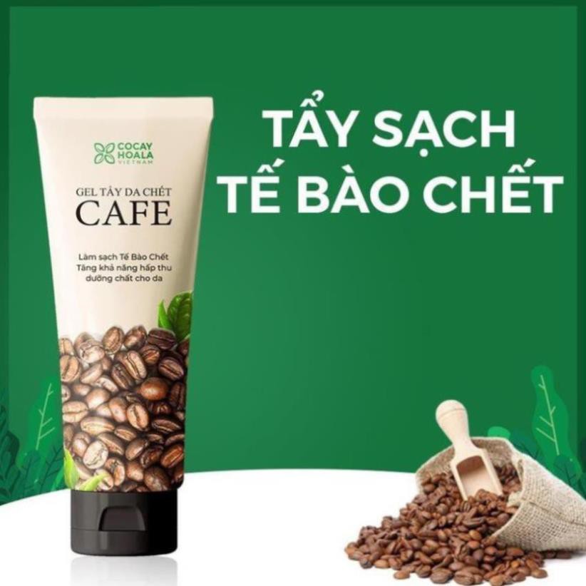 Gel tẩy da chết cà phê Cỏ Cây Hoa Lá giúp nhẹ nhàng lấy đi lớp da chết mà không gây bào mòn da và khô da.