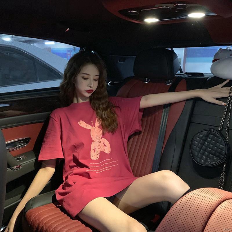 Áo thun nữ cổ tròn ngắn tay in chữ và hình đáng yêu dễ thương