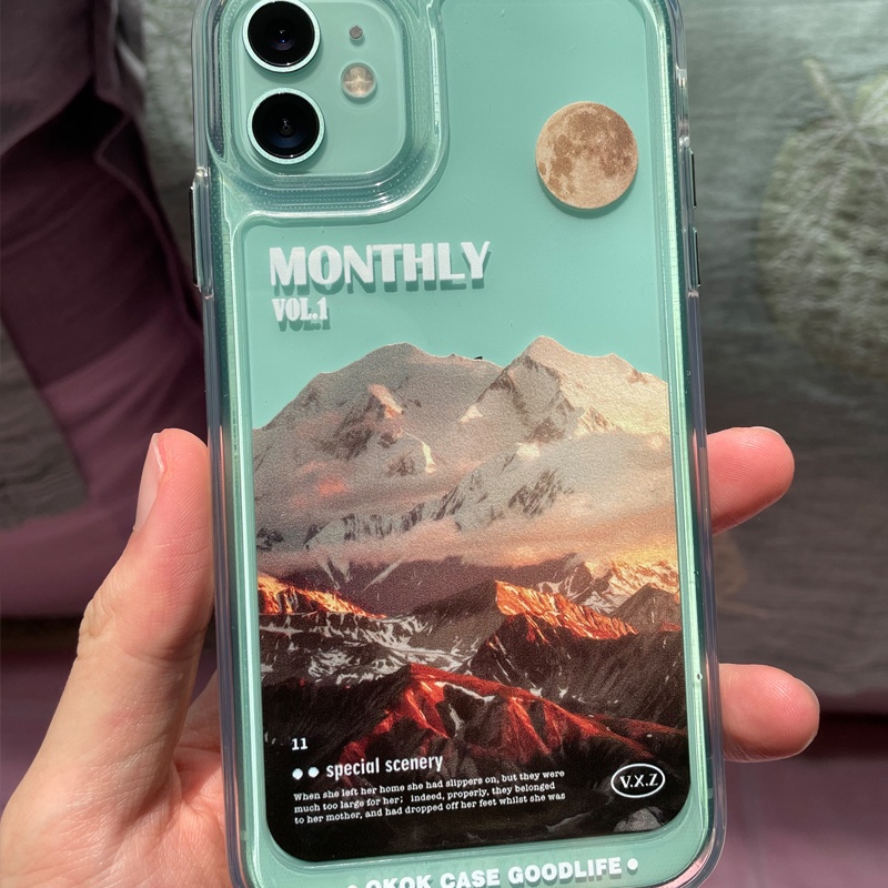 Ốp Điện Thoại DecoPhone Acrylic tpu acrylic Hình Núi Tuyết Cho iphone 6s 7 8 plus x xs xr 11 12 13 14 15 max pro