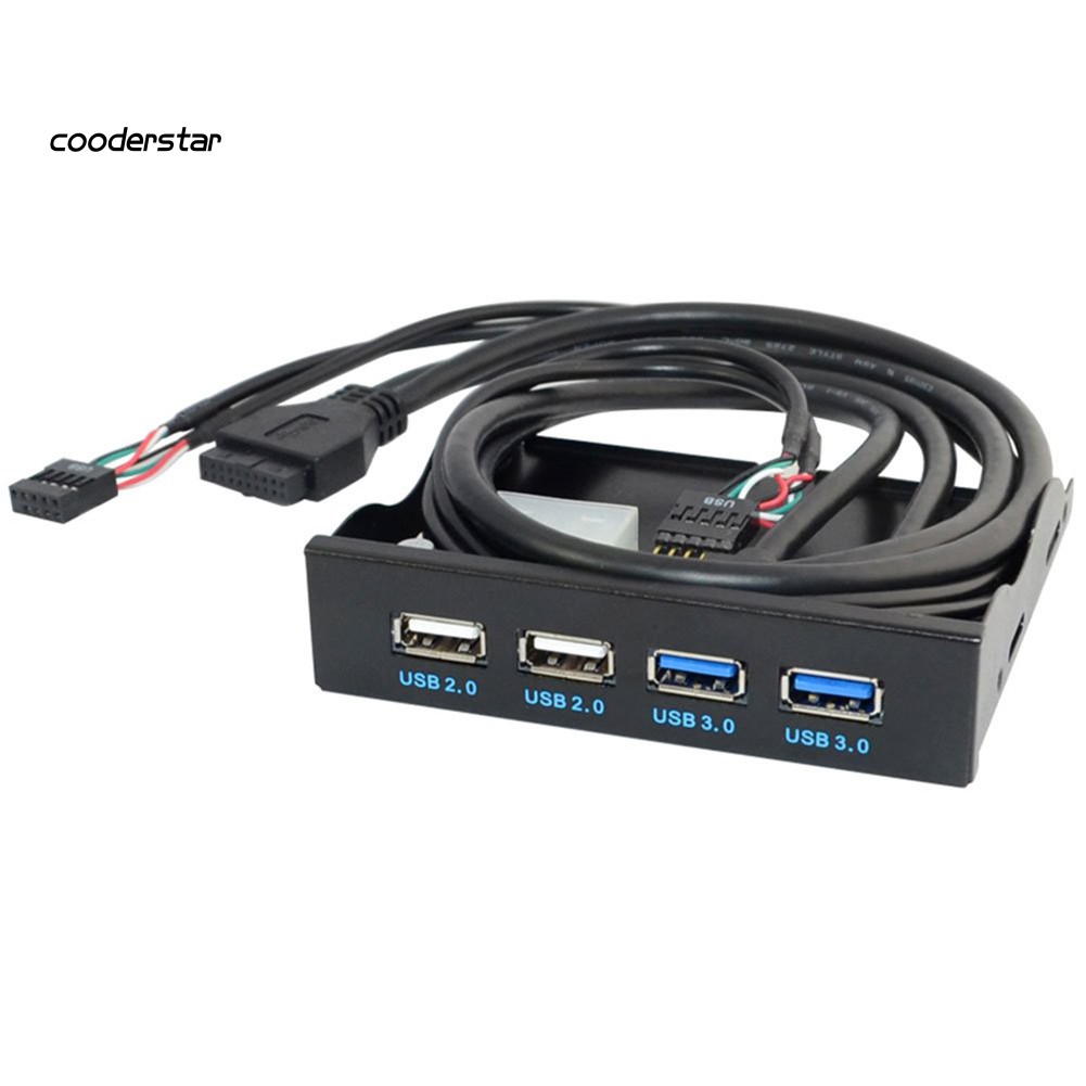 Bảng điều khiển phía trước ổ đĩa mềm 4 chấu 3.5 inch USB 3.0 2.0 19/ 9 chấu bay hub 4 cổng dành cho máy tính