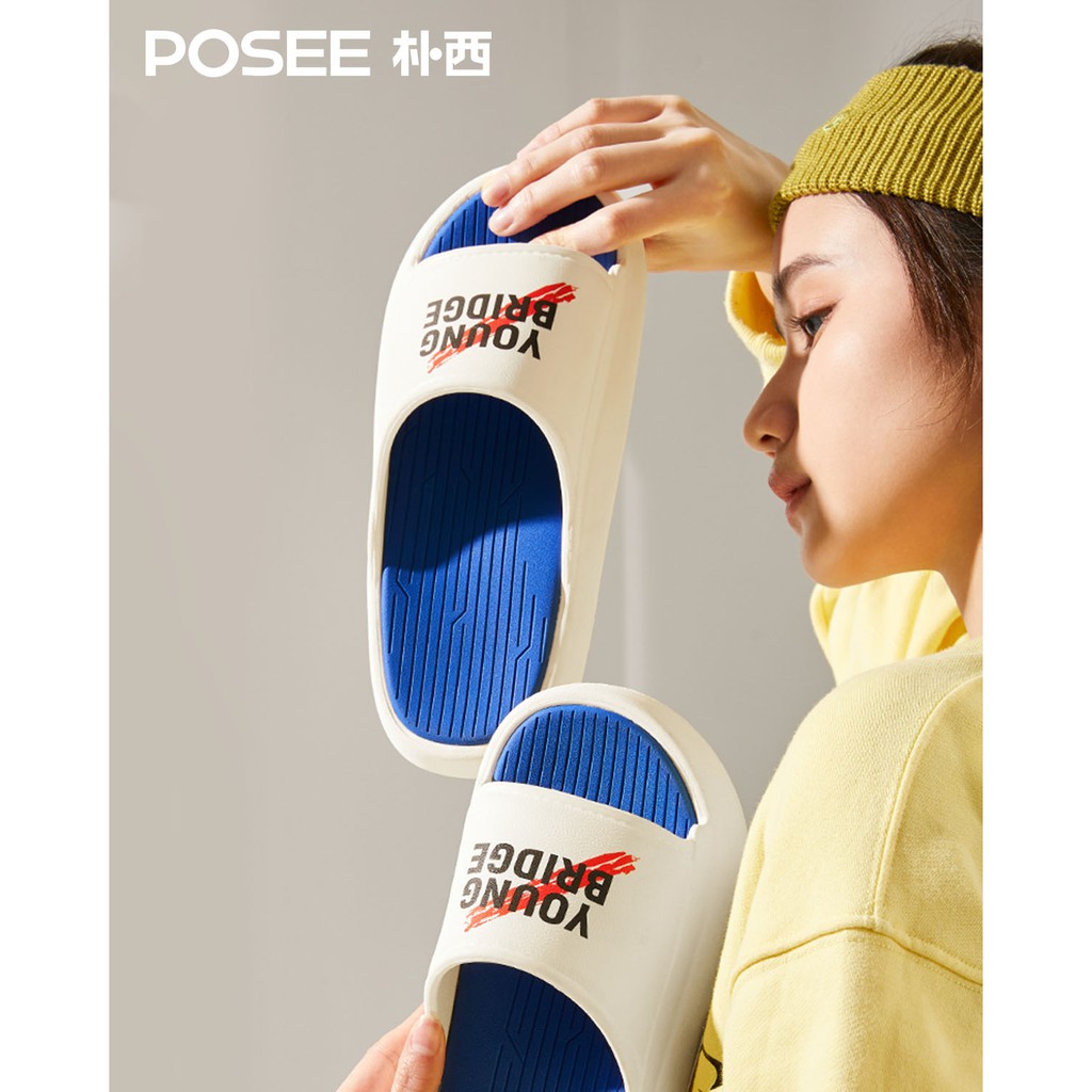 Dép Quai Ngang Posee In Họa Tiết Phong Cách Đơn Giản Thường Ngày Cho Nam NữPS5706