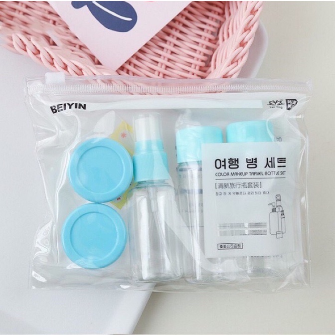 Bộ chiết mỹ phẩm du lịch mini 5-7 món, chiết nước hoa dầu gội sữa tắm travel - Shop Viloet