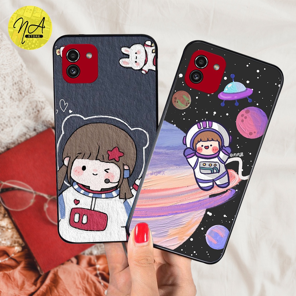 Ốp lưng Samsung A03  vũ trụ siêu đẹp, phi hành gia cực cute