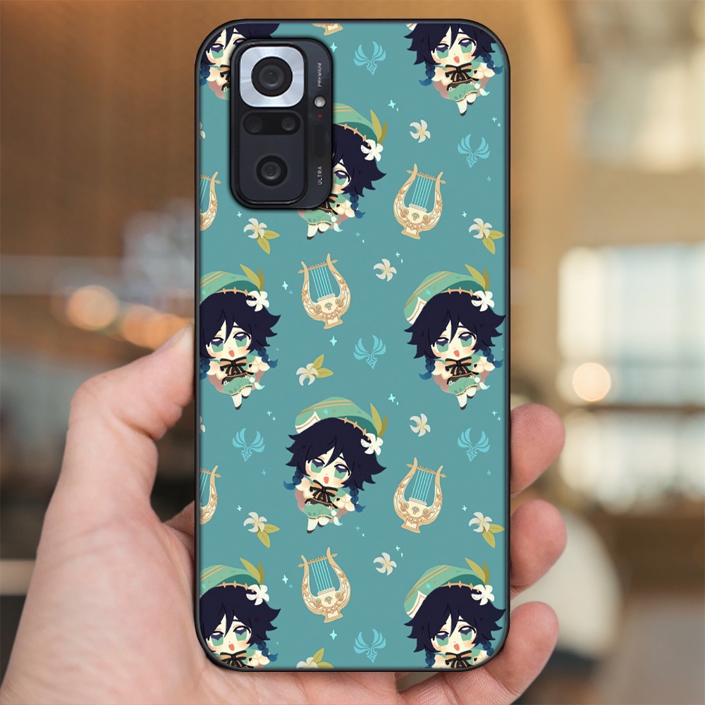 Ốp lưng Xiaomi Redmi Note 10 Pro viền đen in hình Venti Genshin Impact