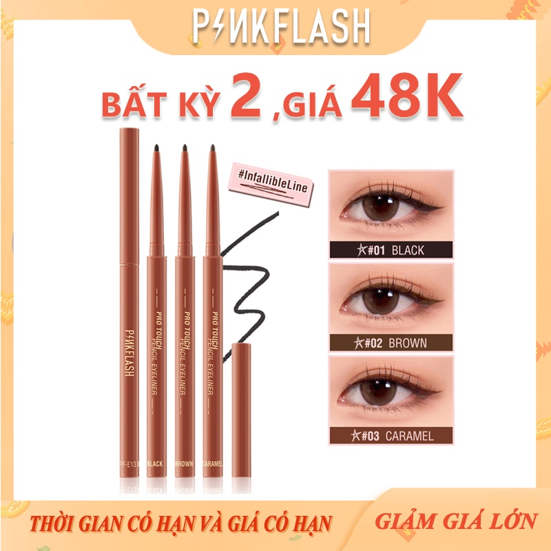 Bút kẻ mắt PINKFLASH chống thấm nước màu đậm lâu trôi không nhòe