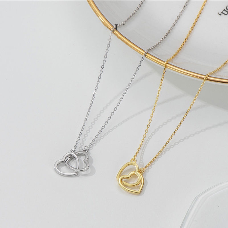 Vòng cổ titan nữ KHỔNG GỈ dây chuyền vàng mạ 18k mặt trái tim xinh xắn trang sức titan mẫu mới 2021 phong cách hàn quốc