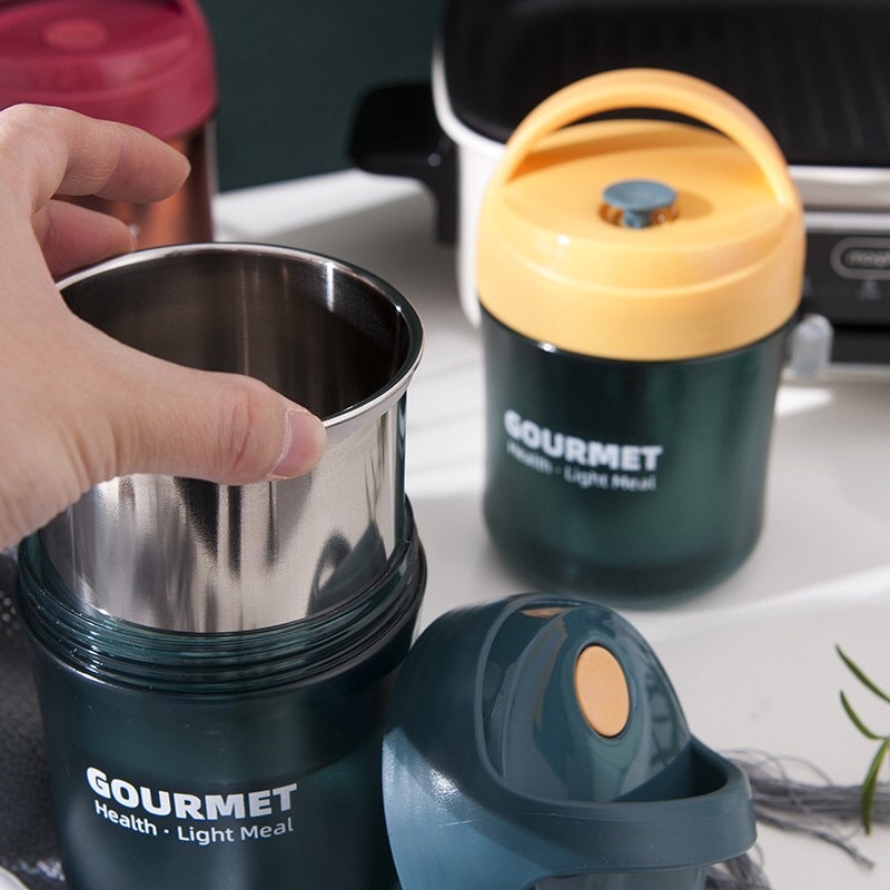 Bình ủ cháo 500ml ruột inox 304 giữ nhiệt rất lâu có quai sách