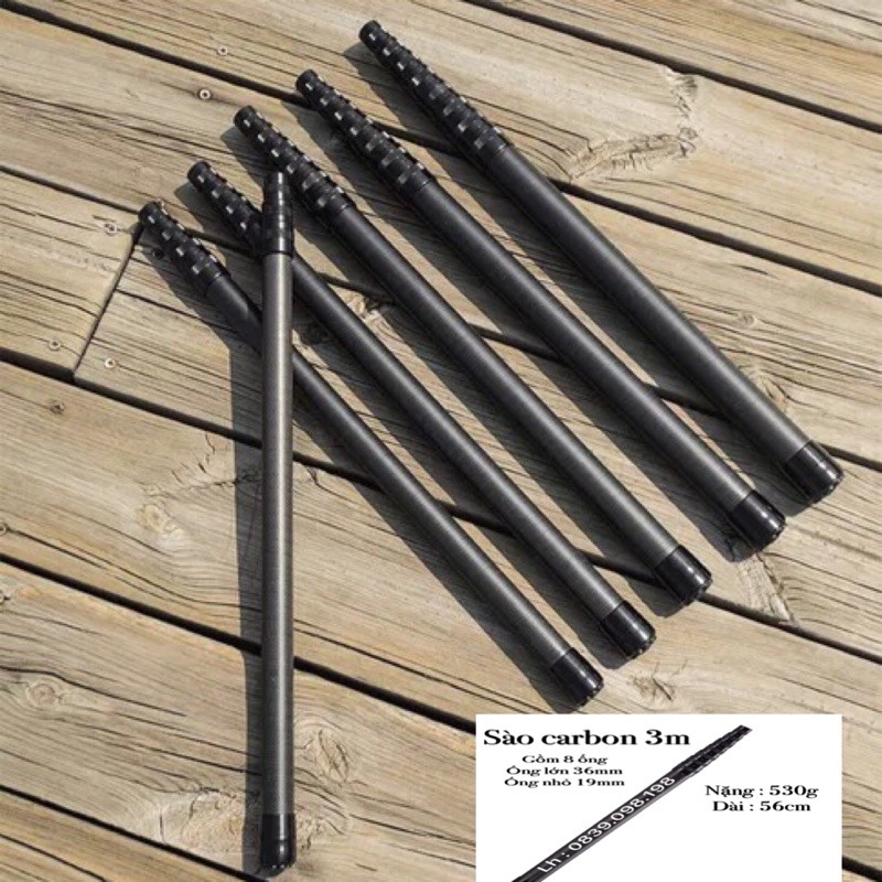 Sào Carbon 3m treo lồng chim