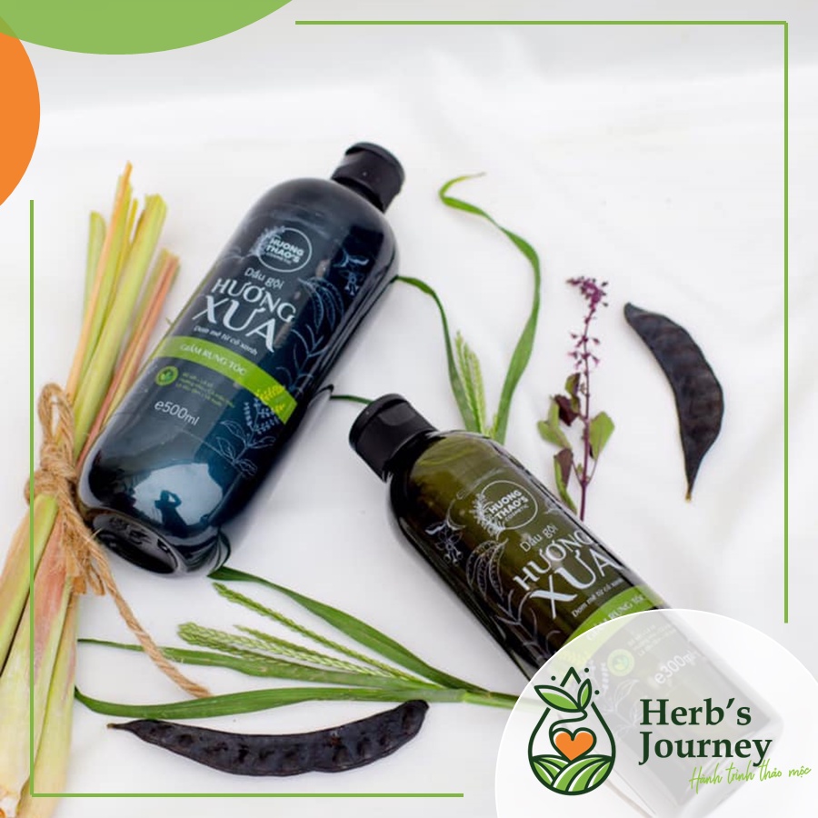 Dầu gội thảo mộc Hương Xưa - Organic - Chiết xuất vỏ bưởi bồ kết thảo dược tự nhiên - giảm rụng tóc, kích thích mọc tóc
