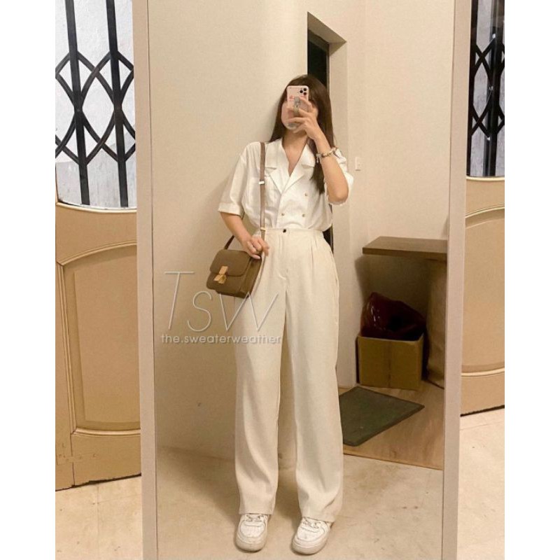 Quần vải cullotes chất cực đẹp cạp chun